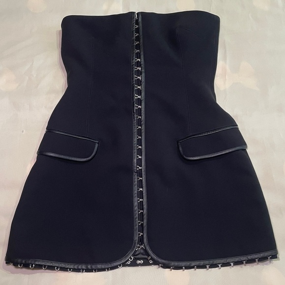 Paris Georgia- Shana Mini Dress Black Strapless Size Medium LDB Designer - Picture 2 of 9